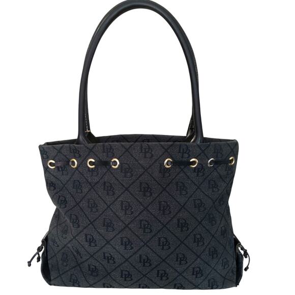 Vintage Dooney& Bourke blk & gray signature shoulder bag old money Regencycore - Picture 3 of 12